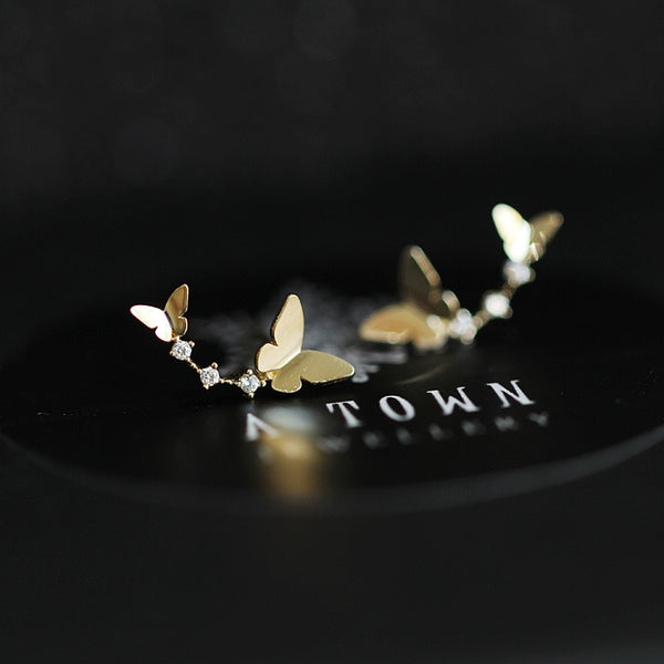 Pavé Butterfly Arc Earrings