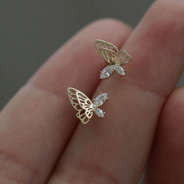 Butterfly Crystal Stud Earrings