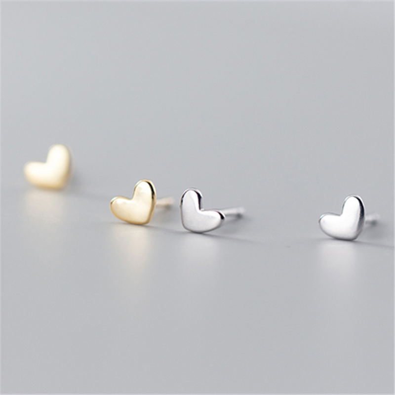 Minimalist Heart Stud Earrings
