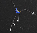 Crescent Moon Star Charm Pendant Necklace