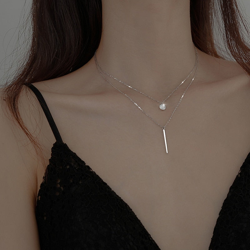 Pendant Drop Layered Necklace