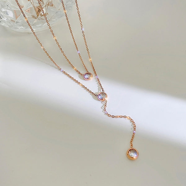 Droplet Layered Pendant Necklace
