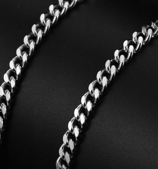 Silver Cuban Chain Link Necklace